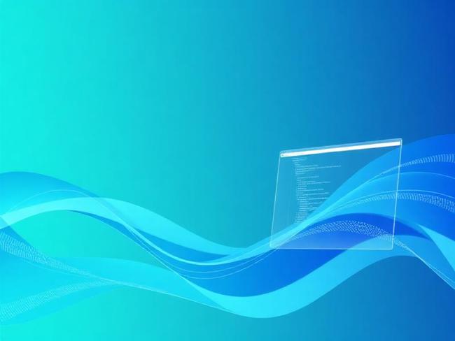 Web development concept background with abstract waves and coding interface
