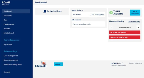 real time dashboard screen shot