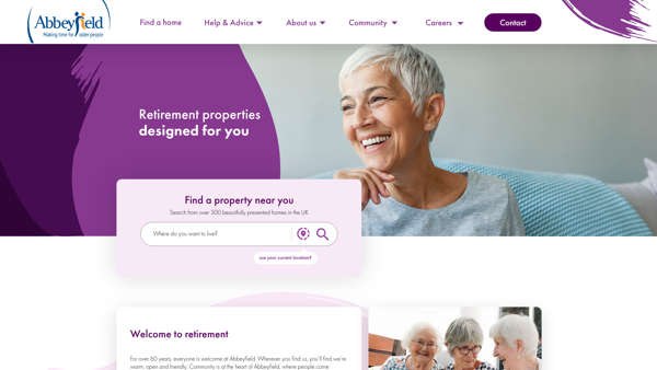 Screenshot of Home Page showing a modern web design and user interface.