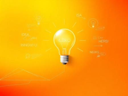 Glowing light bulb against a dark background symbolizing an idea or innovation