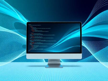 Computer monitor displaying lines of code in a software development interface