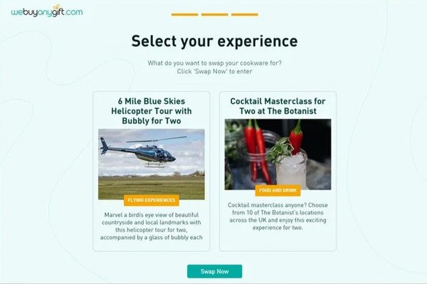 A content board showcasing the design of a Buyagift webpage.